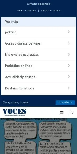 Anteprima del sito Diario Voces, media di Spagna per articoli sponsorizzati