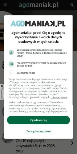 Anteprima del sito AgdManiak, media di Polonia per articoli sponsorizzati