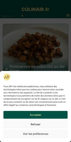 Anteprima del sito Culinair, media di Francia per articoli sponsorizzati