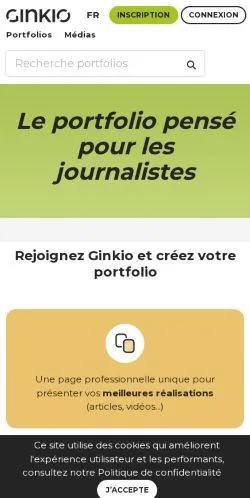 Aperçu du site Ginkio, média de France pour articles sponsorisés