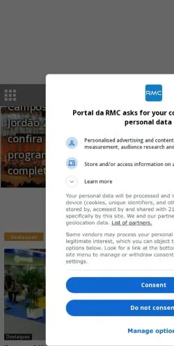 Anteprima del sito Portal da RMC, media di Brasile per articoli sponsorizzati