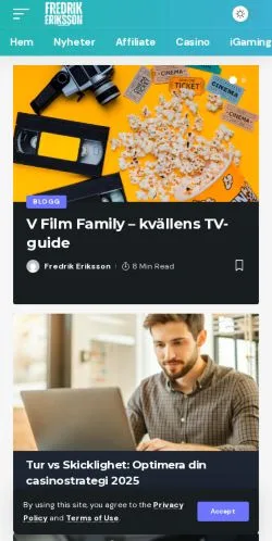 Anteprima del sito Fredrik Eriksson, media di Svezia per articoli sponsorizzati
