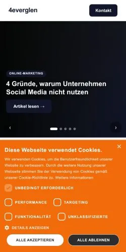 Preview of the 4everglen website, a media outlet in Germany for sponsored articles