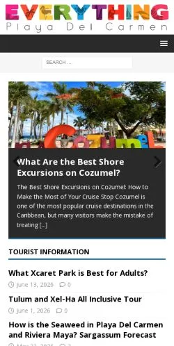 スポンサード記事向けのアメリカ合衆国メディア、Everything Playa Del Carmenのサイトプレビュー