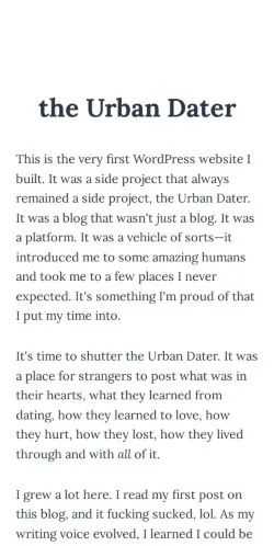 Anteprima del sito The Urban Dater, media di Stati Uniti per articoli sponsorizzati