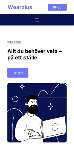 Anteprima del sito Wearzius, media di Svezia per articoli sponsorizzati