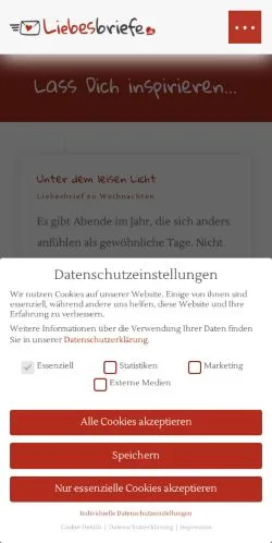 Anteprima del sito Liebesbriefe, media di Germania per articoli sponsorizzati