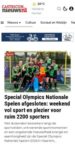 Anteprima del sito Castricum. Jouw wereld. Jouw nieuws., media di Paesi Bassi per articoli sponsorizzati