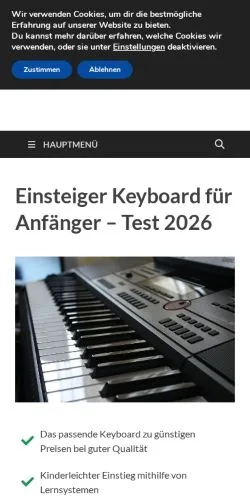 Anteprima del sito Einsteiger Keyboard Test, media di Germania per articoli sponsorizzati