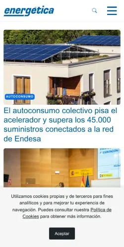 Anteprima del sito Energética21, media di Spagna per articoli sponsorizzati