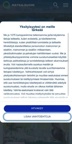 Anteprima del sito Matka-Suomi, media di Finlandia per articoli sponsorizzati