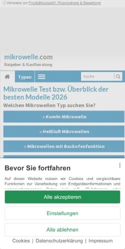 Vista previa del sitio Mikrowelle, medio de Alemania para artículos patrocinados