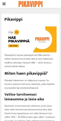 Anteprima del sito Lainavertailu, media di Stati Uniti per articoli sponsorizzati