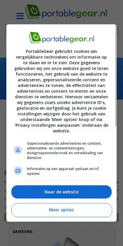Anteprima del sito PortableGear, media di Paesi Bassi per articoli sponsorizzati
