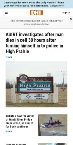 Anteprima del sito Grande Prairie Daily Herald Tribune, media di Stati Uniti per articoli sponsorizzati
