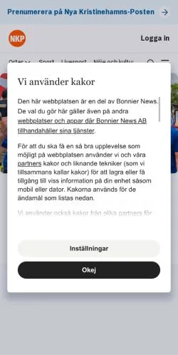 Podgląd witryny nkp, medium z kraju Szwecja do artykułów sponsorowanych