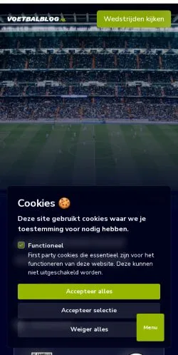 Podgląd witryny Home · Voetbalblog.nl, medium z kraju Holandia do artykułów sponsorowanych