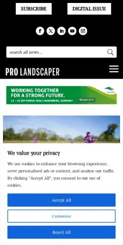 Anteprima del sito Pro Landscaper Magazine, media di Stati Uniti per articoli sponsorizzati
