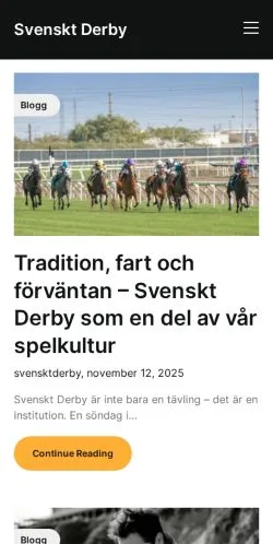 Anteprima del sito Svenskt Derby -, media di Svezia per articoli sponsorizzati