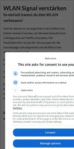 Anteprima del sito WLAN-Verstärker, media di Germania per articoli sponsorizzati