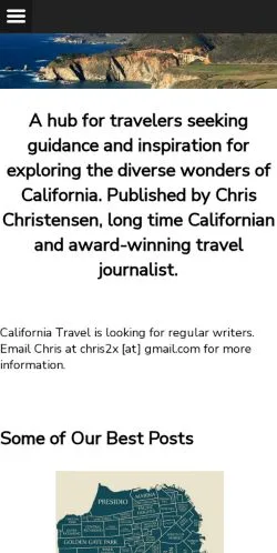 Anteprima del sito California Travel, media di Stati Uniti per articoli sponsorizzati