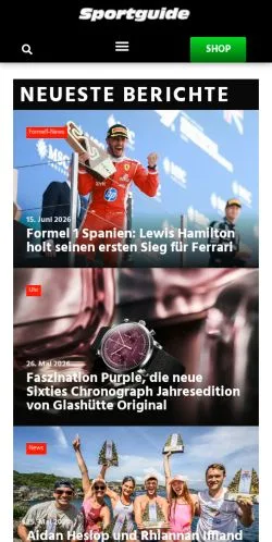 Anteprima del sito Sportguide, media di Svizzera per articoli sponsorizzati