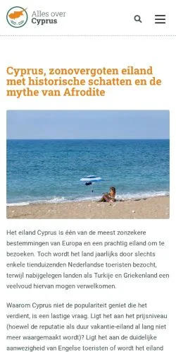 Anteprima del sito Alles Over Cyprus, media di Paesi Bassi per articoli sponsorizzati