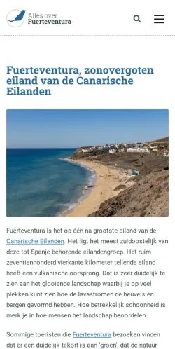 Anteprima del sito Alles Over Fuerteventura, media di Paesi Bassi per articoli sponsorizzati