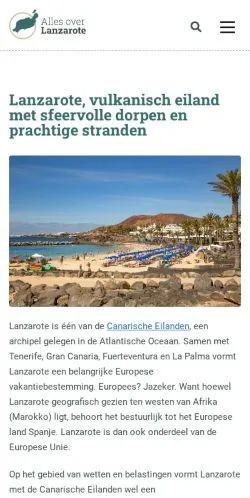 Anteprima del sito Alles Over Lanzarote, media di Paesi Bassi per articoli sponsorizzati