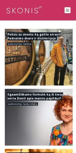 Sponsorlu makaleler için Litvanya medyası Skonis sitesinin önizlemesi