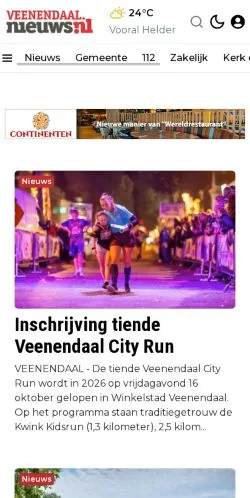 Anteprima del sito Veenendaal. Jouw wereld. Jouw nieuws., media di Paesi Bassi per articoli sponsorizzati