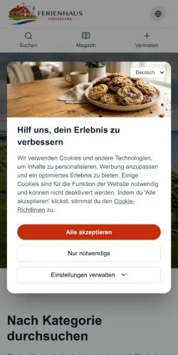 Anteprima del sito Ferienhaus Dänemark, media di Germania per articoli sponsorizzati