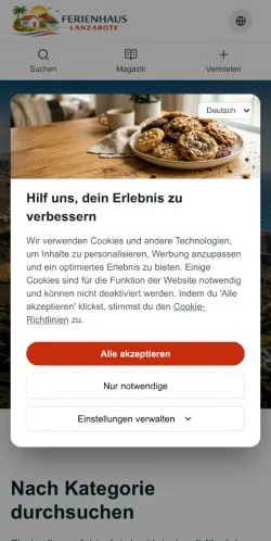 Anteprima del sito ferienhaus-lanzarote, media di Germania per articoli sponsorizzati
