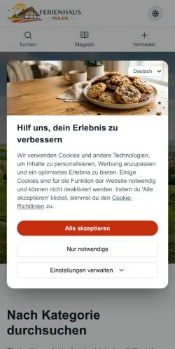 Anteprima del sito ferienhaus-polen, media di Germania per articoli sponsorizzati