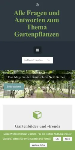 스폰서 기사용 독일 매체 Newgarden Plants 사이트 미리보기