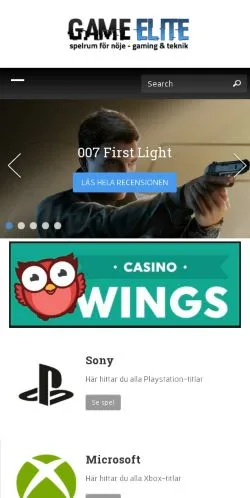 Anteprima del sito GameElite, media di Svezia per articoli sponsorizzati