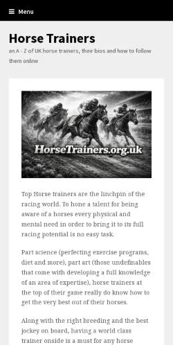 Anteprima del sito Horse Trainers, media di Regno Unito per articoli sponsorizzati