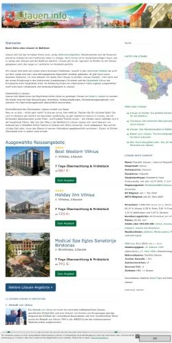 Anteprima del sito Litauen Entdecken, media di Germania per articoli sponsorizzati