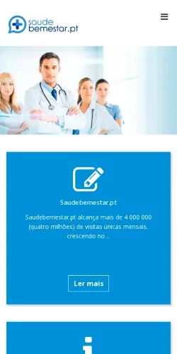 Anteprima del sito Saúde e Bem Estar, media di Portogallo per articoli sponsorizzati