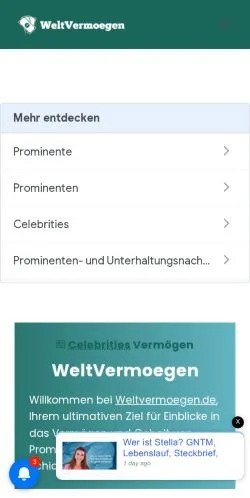 Podgląd witryny WeltVermoegen, medium z kraju Niemcy do artykułów sponsorowanych