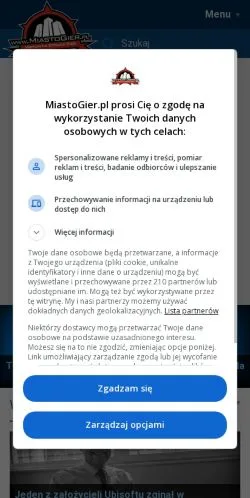 Anteprima del sito MiastoGier, media di Polonia per articoli sponsorizzati