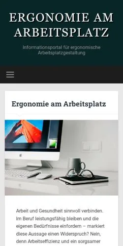 Podgląd witryny Ergonomie am Arbeitsplatz, medium z kraju Niemcy do artykułów sponsorowanych