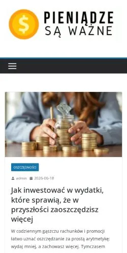 Anteprima del sito Pieniądze Są Ważne, media di Polonia per articoli sponsorizzati