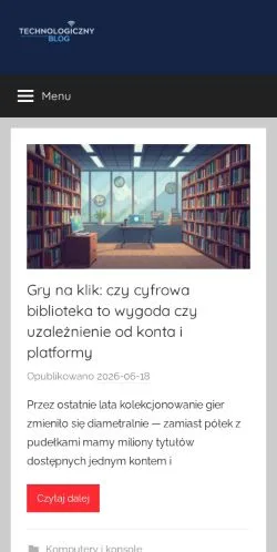 Anteprima del sito Technologiczny Blog, media di Polonia per articoli sponsorizzati