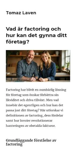 Anteprima del sito Tomaz Laven, media di Svezia per articoli sponsorizzati