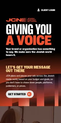 Vista previa del sitio Jewish Content Network, medio de Estados Unidos para artículos patrocinados