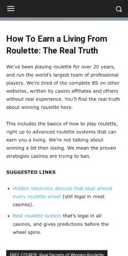 Forhåndsvisning av nettstedet Roulette Physics, medium fra USA for sponsede artikler