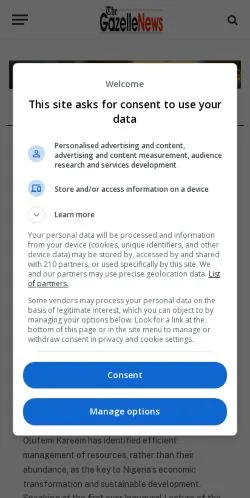 Anteprima del sito The Gazelle News, media di Stati Uniti per articoli sponsorizzati