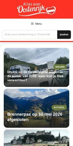 Anteprima del sito Alles Over Oostenrijk, media di Paesi Bassi per articoli sponsorizzati