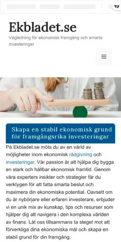 Anteprima del sito Ekbladet, media di Svezia per articoli sponsorizzati